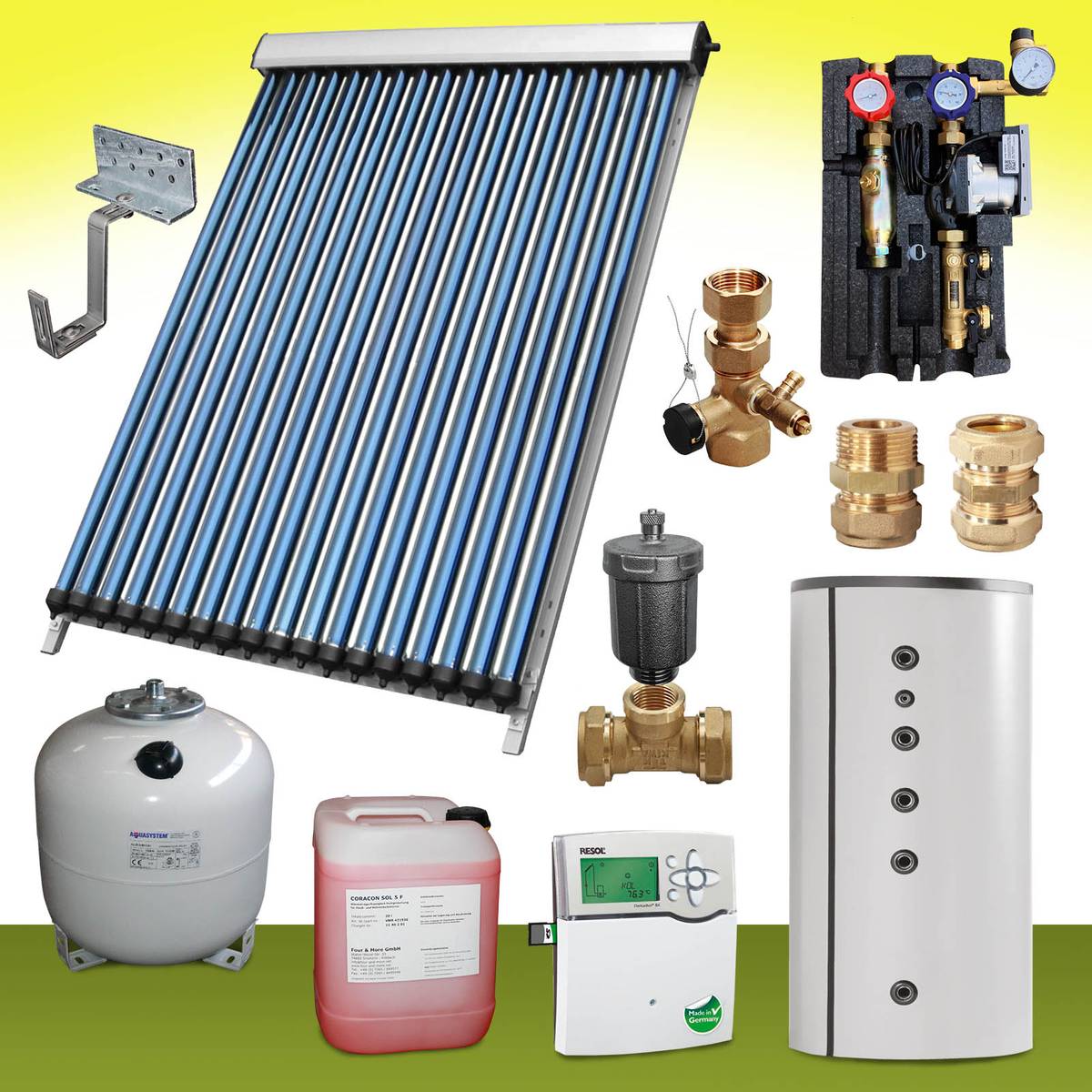 Paket Komplettpaket M Solaranlage Warmwasser Speicher Liter